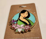 Mulan Princess Flower Portrait Enamel Pin