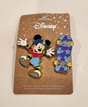 Mickey Mouse Skateboard 2 Piece Enamel Pin Set