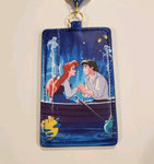 Ariel Eric Boat Little Mermaid Kiss the Girl Lanyard ID Holder