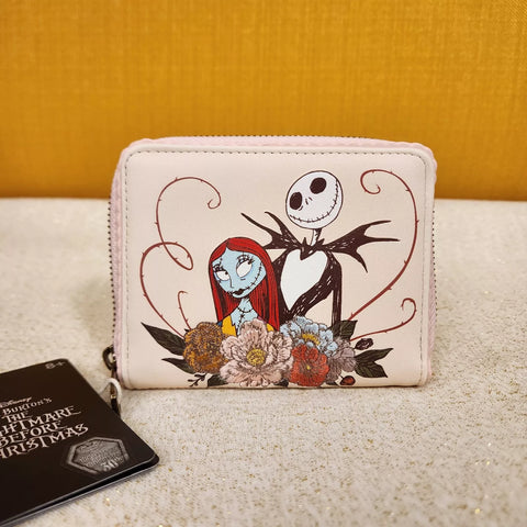 NBC Jack and Sally Floral Embroidered Zip Around Wallet