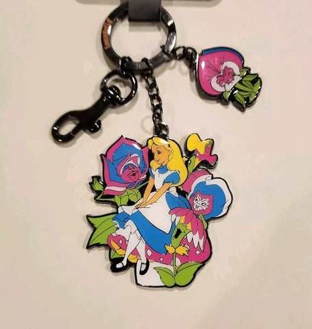 Alice in Wonderland Wild Flower Mushroom Keychain Charm