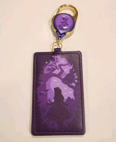 Alice in Wonderland Silhouette Retractable Lanyard ID Holder