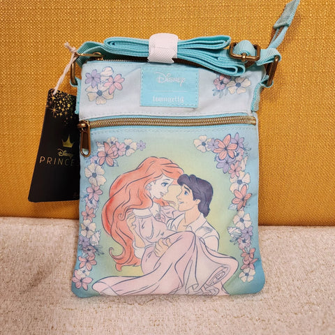 the Little Mermaid Ariel and Eric Floral Passport Bag