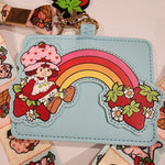 Strawberry Shortcake Rainbow Patchwork Cat Custard Lanyard ID Holder