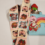 Strawberry Shortcake Rainbow Patchwork Cat Custard Lanyard ID Holder