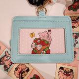 Strawberry Shortcake Rainbow Patchwork Cat Custard Lanyard ID Holder