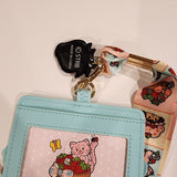 Strawberry Shortcake Rainbow Patchwork Cat Custard Lanyard ID Holder