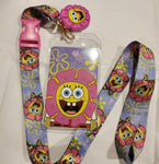 SpongeBob Square Pants Pink Flower  Lanyard