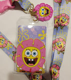 SpongeBob Square Pants Pink Flower  Lanyard