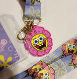 SpongeBob Square Pants Pink Flower  Lanyard