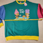 Good Luck Trolls Sweatshirt Crew Neck Block Sweater Adult XLarge