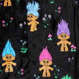 Good Luck Trolls AOP Print Black Throw Blanket