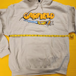 Garfield Nickelodeon Scratching Claws Hanging On Hoodie Sweatshirt Beige Size L