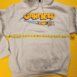 Garfield Nickelodeon Scratching Claws Hanging On Hoodie Sweatshirt Beige Size L