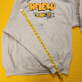 Garfield Nickelodeon Scratching Claws Hanging On Hoodie Sweatshirt Beige Size L