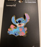 Stitch Grinning with Tulips Enamel Pin