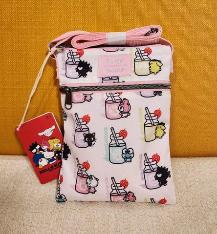 Hello Kitty And Friends Drinks Pink AOP Passport Bag