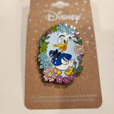 Donald Duck Floral Portrait Pose Enamel Pin