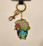 Tangled Rapunzel Pascal Flowers Lenticular Enamel Keychain