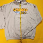 Garfield Nickelodeon Scratching Claws Hanging On Hoodie Sweatshirt Beige Size XL