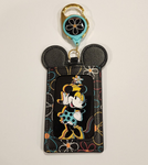 Loungefly Disney Minnie Mouse Neon Ears Flower Retractable Lanyard ID Holder NEW