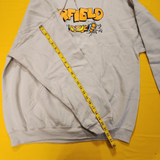 Garfield Nickelodeon Scratching Claws Hanging On Hoodie Sweatshirt Beige Size XL