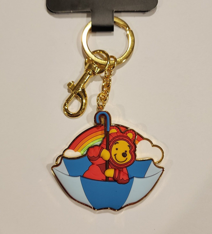 Winnie the Pooh Rainy Day Umbrella Puffer Jacket 3D Keychain