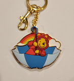 Winnie the Pooh Rainy Day Umbrella Puffer Jacket 3D Keychain