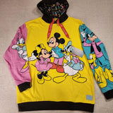 Disney 100 Mickey & Friends Classic Color Block Hoodie Unisex L