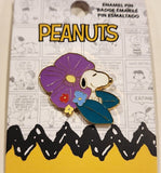 Peanuts Snoopy Purple Flower Enamel Pin