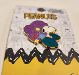 Peanuts Snoopy Purple Flower Enamel Pin