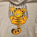 Garfield Nickelodeon Scratching Claws Hanging Hoodie Sweatshirt Beige Size 2XL