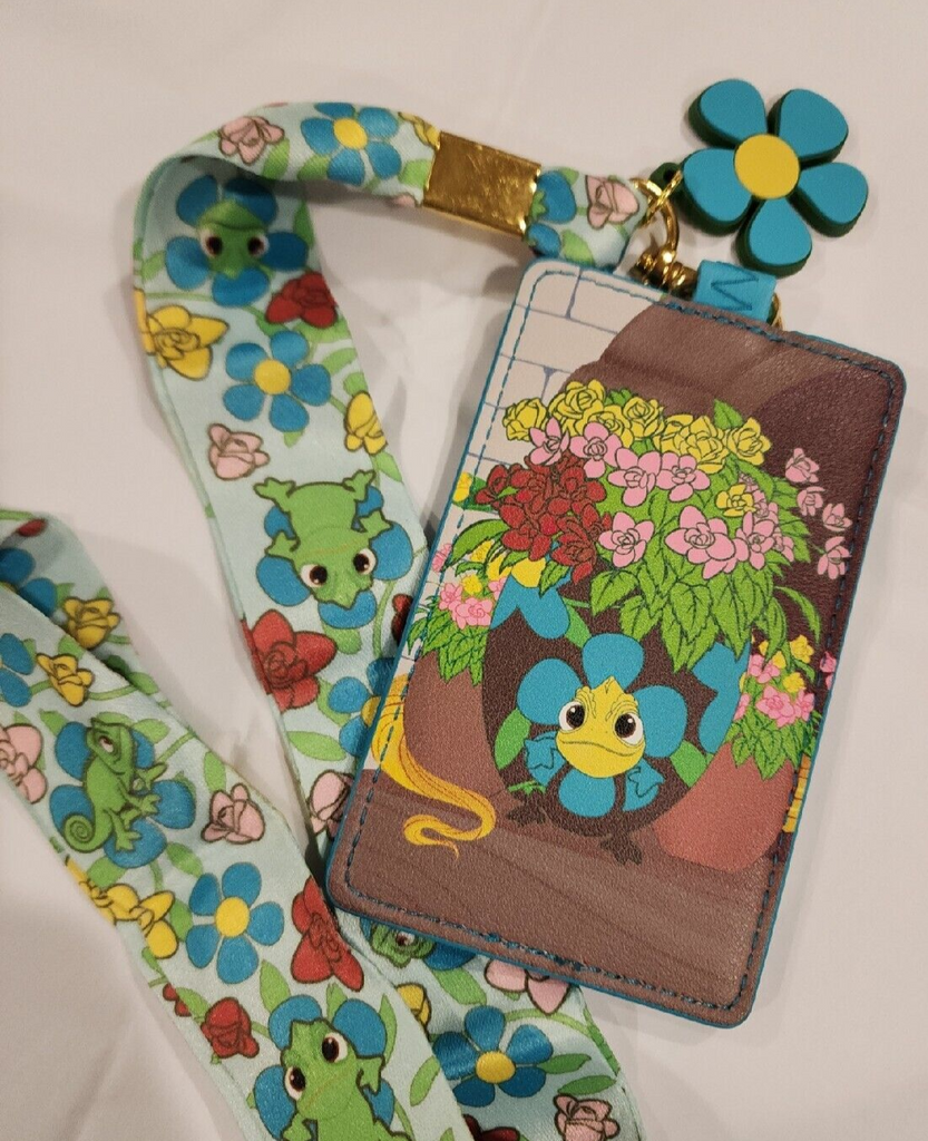 LF Disney Tangled Lenticular Pascal Flowers Enamel Keychain