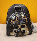 Darth Vader 3D Helmet Star Glitter Confetti Mini Backpack