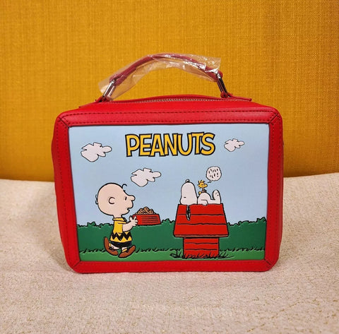 Peanuts Charlie Brown Snoopy Red Lunchbox Crossbody Handbag