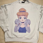 Princess Anime Cinderella Sweatshirt Crewneck Pullover Women L