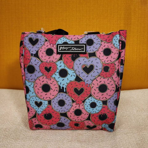 Betsey Johnson Heart Donuts AOP Insulated Lunch Tote Lunch Bag