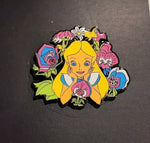 Alice In Wonderland Floral Friends Wild Flowers Bright Pin