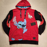 Stitch Devil Scrump Red Hoodie Unisex Size Medium