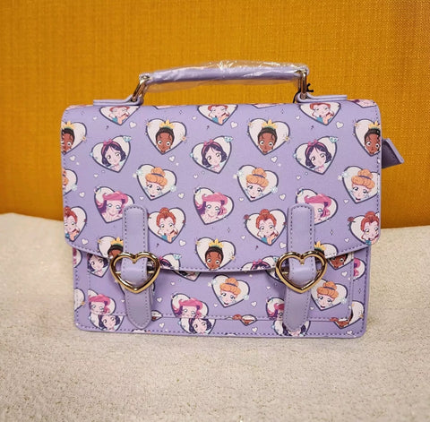 Princess Anime Heart Purple Crossbody Handbag