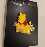 Winnie The Pooh Pooh Bear & Tulips Floral Enamel Pin