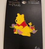 Winnie The Pooh Pooh Bear & Tulips Floral Enamel Pin