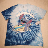 Lilo and Stitch Disneyland Resort Tie Dye Blue Mens XL Stitch Surfing