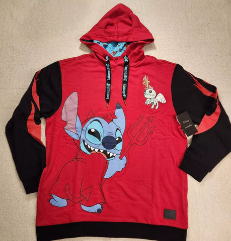 Stitch Devil Scrump Red Hoodie Unisex Size Large