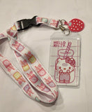 Hello Kitty Strawberry Milk Lanyard