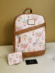 Bambi Pink Floral Backpack & Card Holder Set