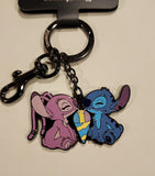 Stitch and Angel Snow Cone Keychain