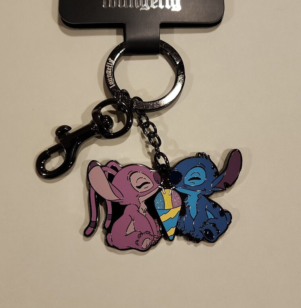 Disney Lilo & Stitch Key Chain/keyring With Stitch and Angel Free