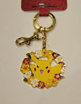 Pikachu Floral Enamel Keychain