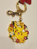 Pikachu Floral Enamel Keychain